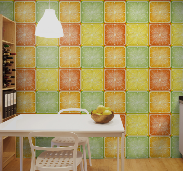 Citrus rutor kök tapeter - Tenstickers