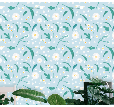 Daisy blommor faller natur tapet - Tenstickers