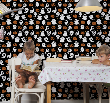 Dekorativa halloween spöken lounge tapet - Tenstickers