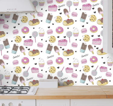 Dessert tema kök tapet - Tenstickers