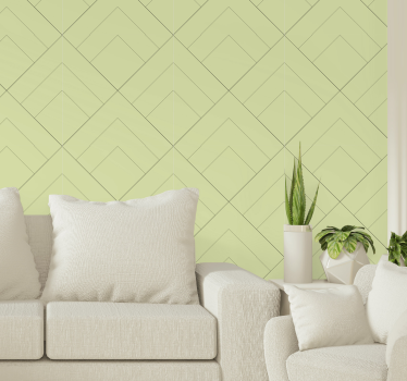 Diamanter med gula linjer lounge tapet - Tenstickers