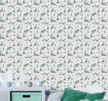 Dinosaurier och vulkaner tapeter för barn - Tenstickers