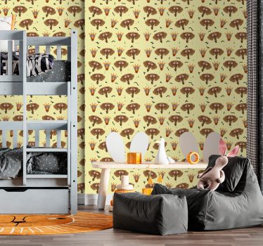 Elefanter och giraffer coola djur tapeter - Tenstickers