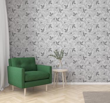 Elegant blommönster Tapet blommig - Tenstickers