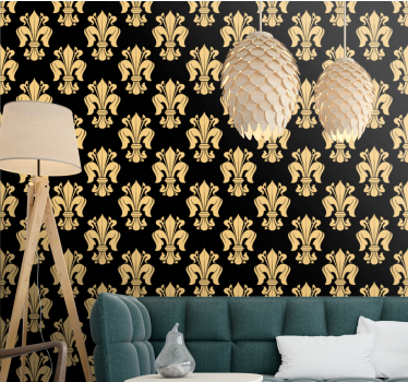 Elegant fleur-de-lis Barock tapet - Tenstickers