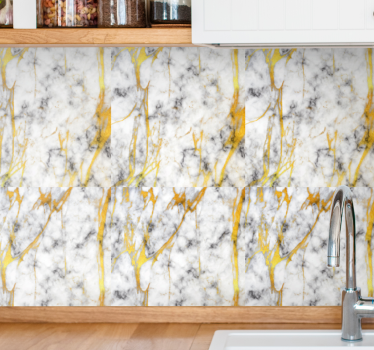 Elegant grå och guld marmoreffekt tapeter - Tenstickers