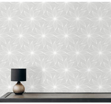 Elegant stor blommig tapet - Tenstickers