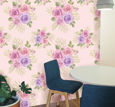 Eleganta rosor blommiga tapeter - Tenstickers
