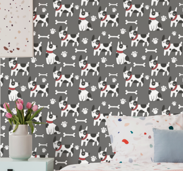 Fantastisk svartvit hundtapet för sovrummet - Tenstickers