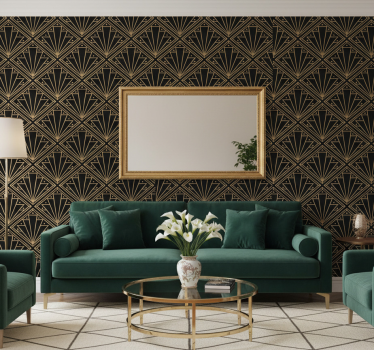 Fondtapet vardagsrum art deco-mönster - Tenstickers