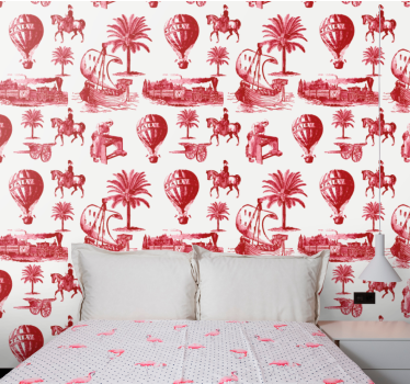 Franska vintage luftballonger klassiska tapetmönster - Tenstickers