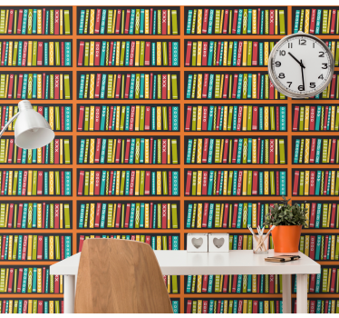 Full färgglada bibliotek tapeter - Tenstickers