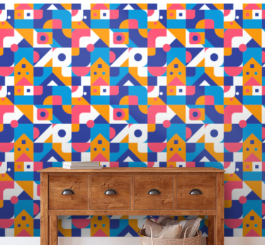 Geometrisk abstraktion tapet geometriska former - Tenstickers