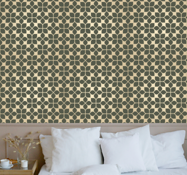Geometrisk blommig stil Äktenskap tapet - Tenstickers