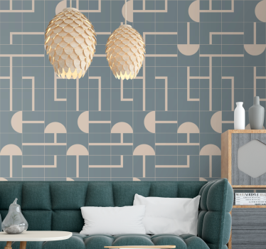 Tapet geometriska former beige stiliga former - Tenstickers