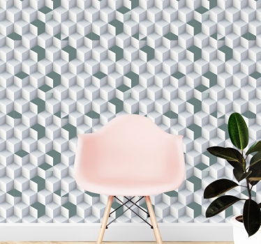Geometrisk kubillusion tapet geometriska former - Tenstickers