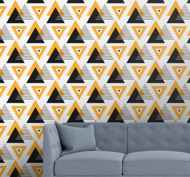 Geometrisk triangelfusion tapet geometriska former - Tenstickers