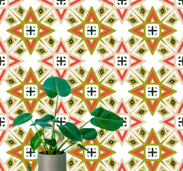 Geometriska 70-talet tapet med fyrkantiga mönster - Tenstickers
