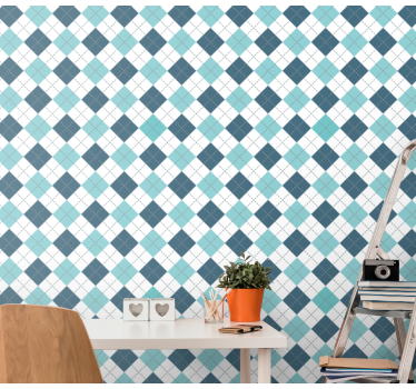 Geometriska argyle mönster Tapet fyrkanter - Tenstickers