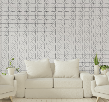 Geometriska korsfigurer lounge tapeter - Tenstickers