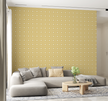 Geometriska mönster Gula tapet - Tenstickers