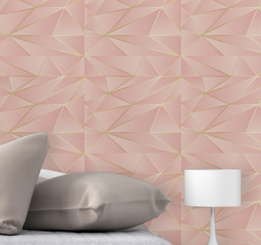 Geometriska trianglar rosa tapet - Tenstickers