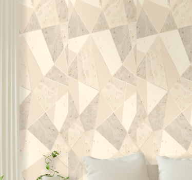 Geometriskt beige motiv Tapet marmor - Tenstickers