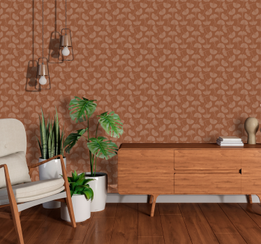 Ginkgo blad terracotta tapet - Tenstickers