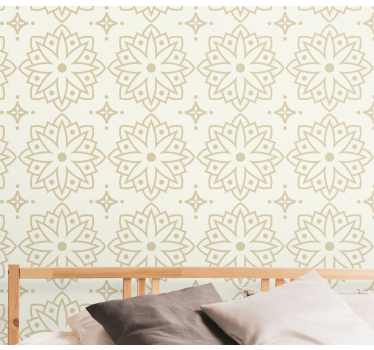 Grädde mandala mönster retro tapet - Tenstickers