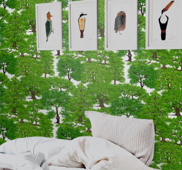 Grön skog med träd palmträd tapet - Tenstickers