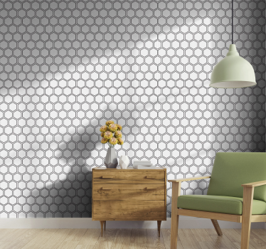 Grundläggande hexagon kakel effekt tapet - Tenstickers