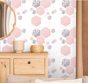 Honeycomb mönster design tapet geometriska former - Tenstickers