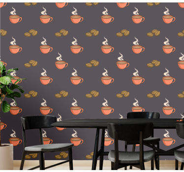 Kaffetidsmönster Tapet anpassningsbara - Tenstickers