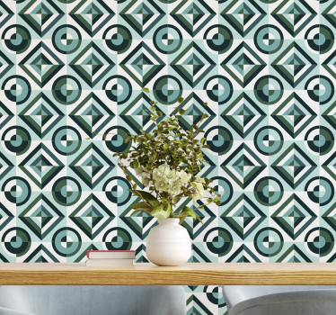 Kakel design vintage sovrum tapet - Tenstickers