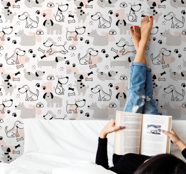 Lekfull hundsamling Tapet hundar - Tenstickers