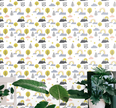 Lekfull naturscen barn tapet - Tenstickers