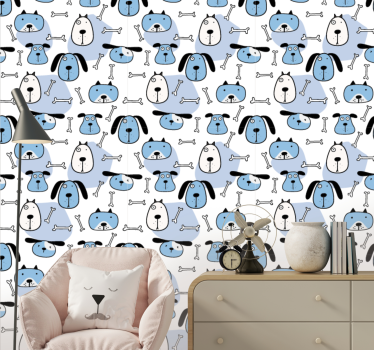 Lekfullt hundmönster Tapet hundar - Tenstickers