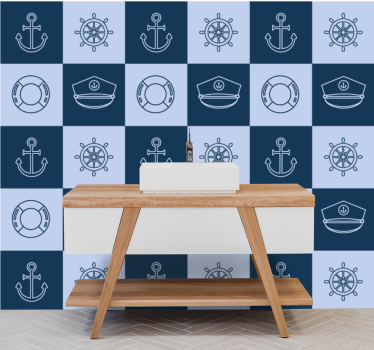 Marina symboler plattor kök tema tapeter - Tenstickers