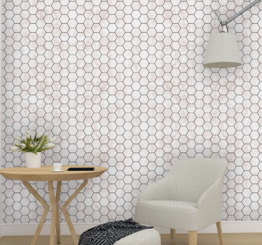 Marmor hexagon kakel effekt tapet - Tenstickers