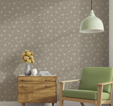 Maskros patchwork natur tapeter - Tenstickers