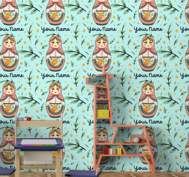 Matryoshka med namnet barn tapet - Tenstickers