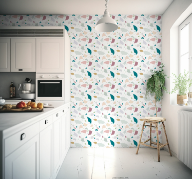 Medelhavet terrazzo mönster kökstema tapeter - Tenstickers