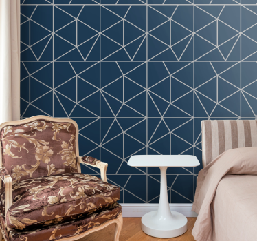 "metro prisma" geometriska trianglar geometrisk tapet - Tenstickers