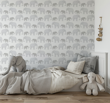 Minimalistiska elefanter barn tapet - Tenstickers