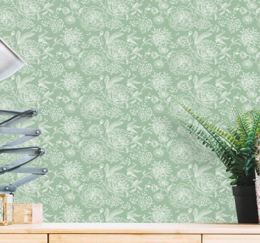 Mjuk blommig elegans Tapet blommor - Tenstickers