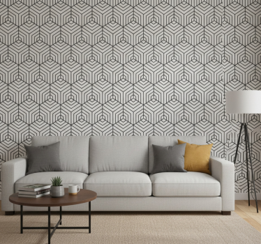 Modern tapet svartvita hexagoner - Tenstickers