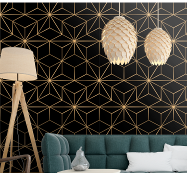 Moderna gyllene linjer modern tapet - Tenstickers