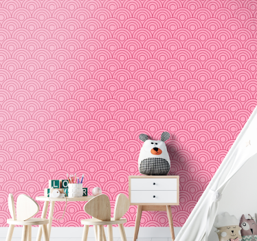 Mörk och ljusrosa form samtida tapet - Tenstickers