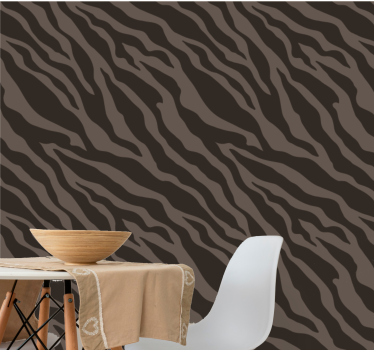 Mörk zebramönster lounge tapet - Tenstickers