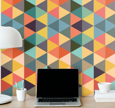 Multicolor geometriska mönster lounge tapeter - Tenstickers